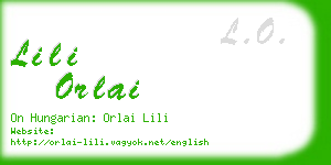 lili orlai business card